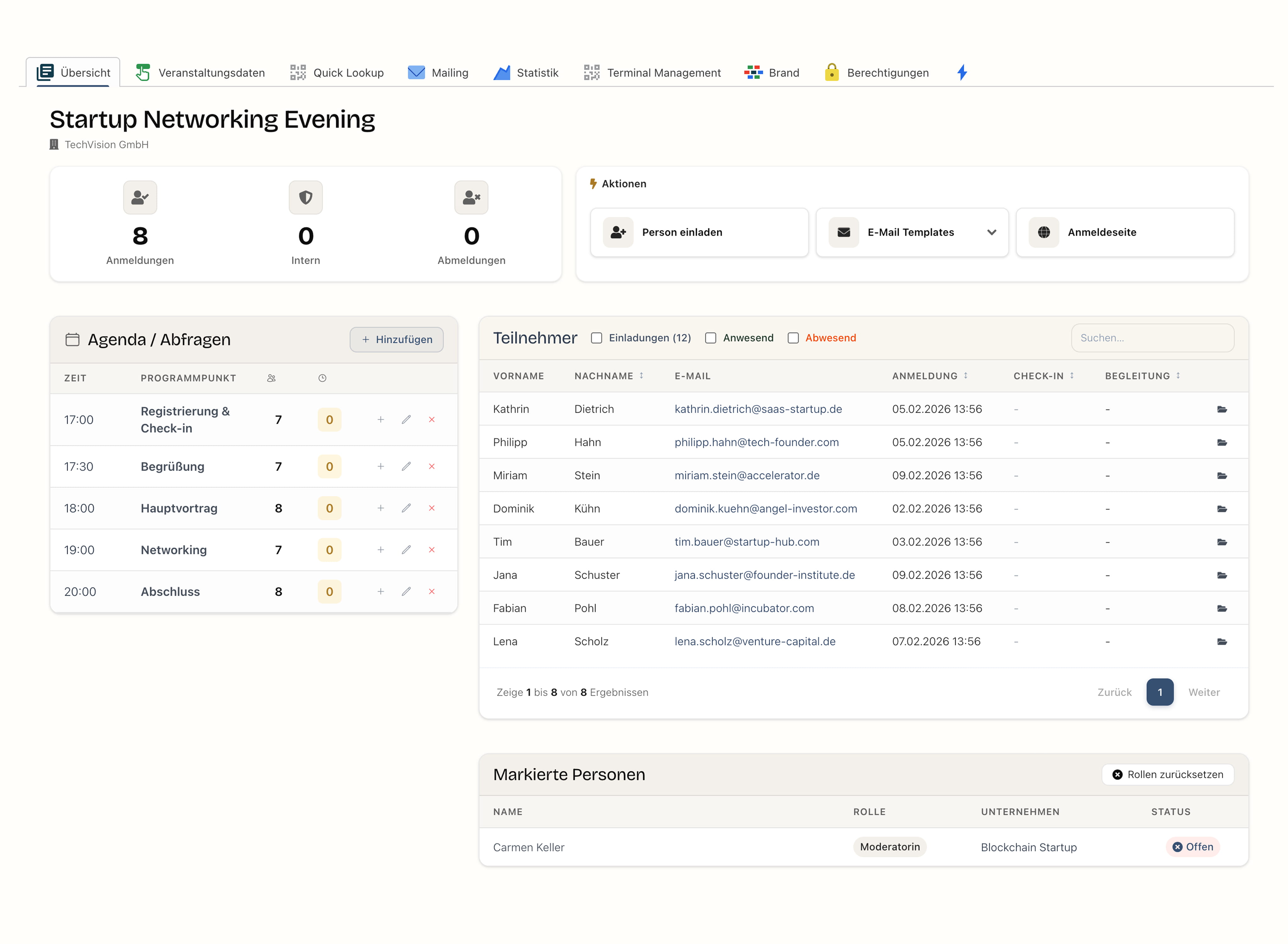 agora Event Dashboard